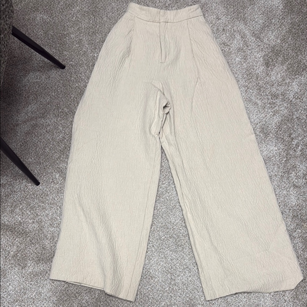 Zara Beige Wide-Leg Pants